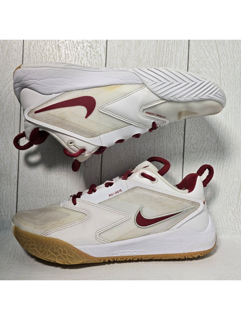 Nike Air Zoom Hyperace 3 FQ7074-100 Men’s 7 White Team Crimson Volleyball Shoes
